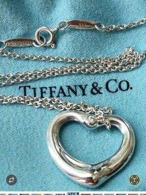 Tiffany & Co Elsa Peretti Necklace Open Heart with Diamond